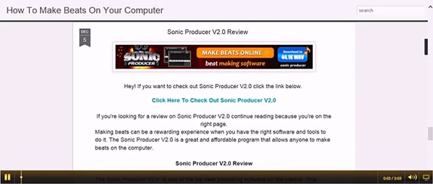 Sonic Producer V2.0 Review