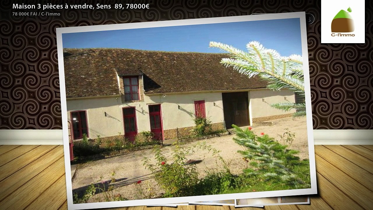 Maison 3 pièces à vendre, Sens  89, 78000€
