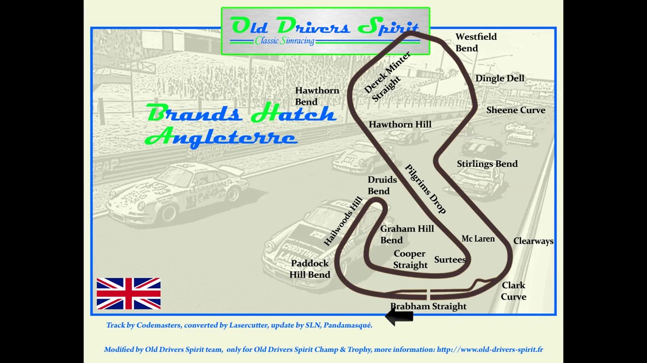 Tour de piste à Brands Hatch en BMW CSL Alpina sur Rfactor.