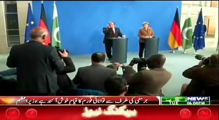 Nawaz Sharif and German chancellor Angela Merkel