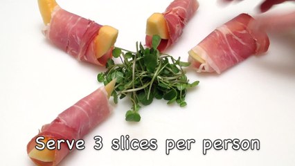 Classic Italian appetizer: prosciutto wrapped melon