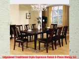 Edgewood Traditional Style Espresso Finish 9Piece Dining Set