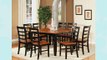 9 PC Square Dinette Dining Table Set And 8 Chairs in Black Finish