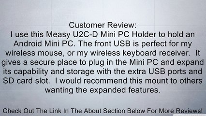 Measy U2C-D Mini PC Holder Used for Mini PC, All in one Dock /Stand Review
