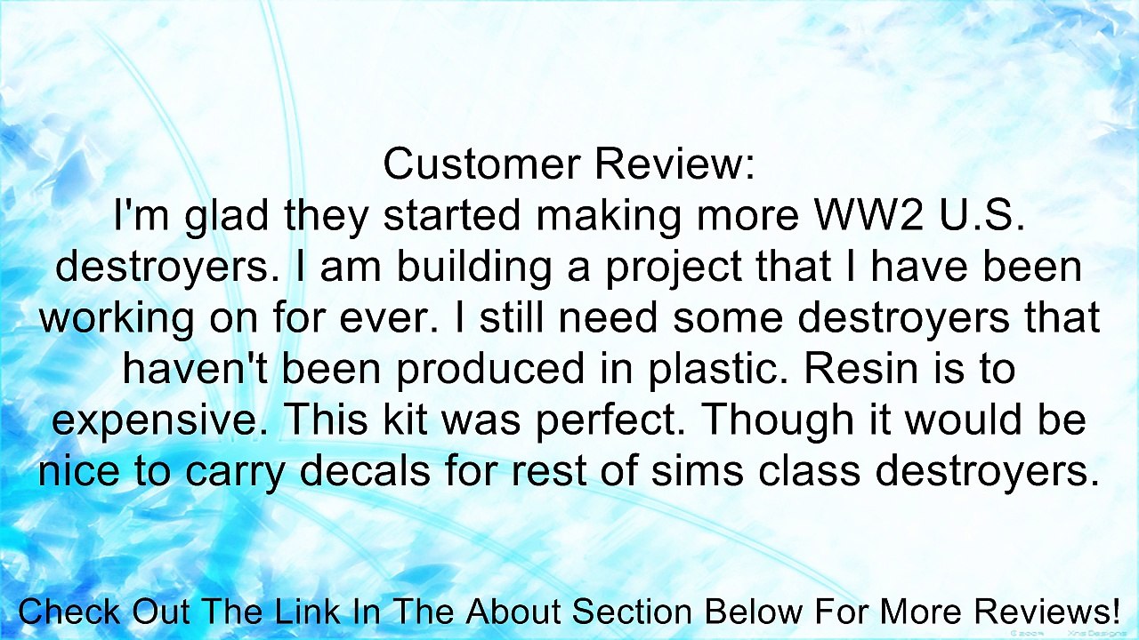 Tamiya Models USN Destroyer DD412 Hammann Model Kit Review