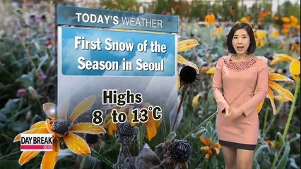 First snow of the season in Seoul and Incheon