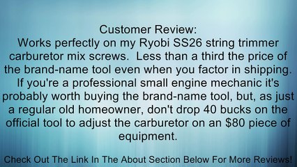 Pacman Tool Pac Man Screwdriver Carburetor Ajustment Review