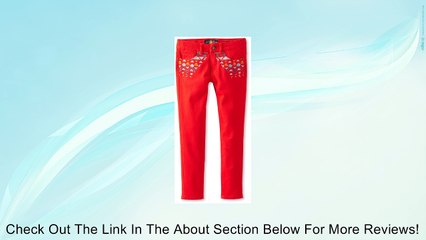 Lucky Brand Big Girls' Embroidery Art 5 Pocket Twill Capri, Salsa, 10 Review