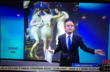 CNN Türk'te Çıplak Kadın Tablosu Sansürlendi