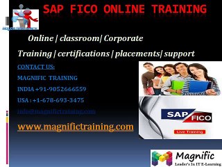 SAP FICO ONLINE TRAINING IN CANADA