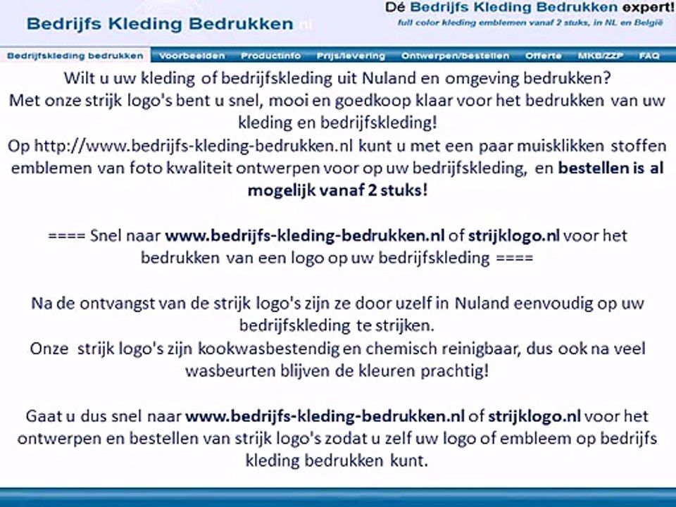 Kleding bedrijfskleding bedrukken Nuland