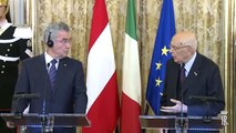 Roma - Napolitano al termine dei colloqui con Heinz Fischer (11.11.14)