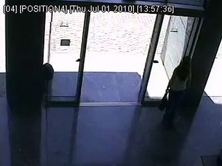 Lady Doesn&#039;t Understand Glass Doors  Video