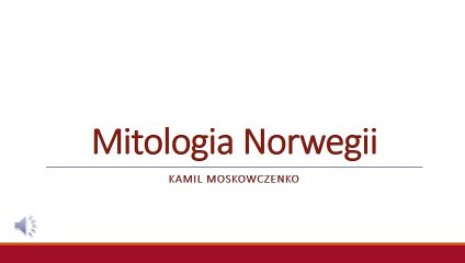 Mitologia Norwegii - wykład