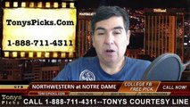 Notre Dame Fighting Irish vs. Northwestern Wildcats Free Pick Prediction NCAA College Football Odds Preview 11-15-2014