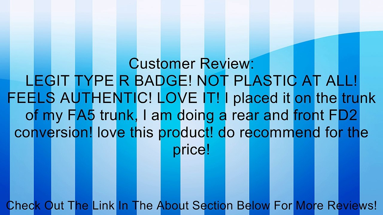 Honda Type R Chrome Logo Black Red Sign Emblem Decal Civic Accord Integra Review