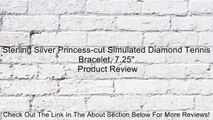 Sterling Silver Princess-cut Simulated Diamond Tennis Bracelet, 7.25