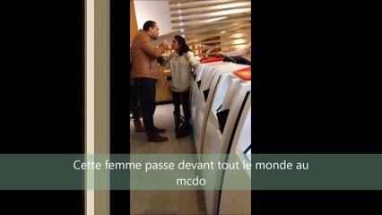 Hysterical woman loosing her mind in McDonald's and agressing a poor guy!