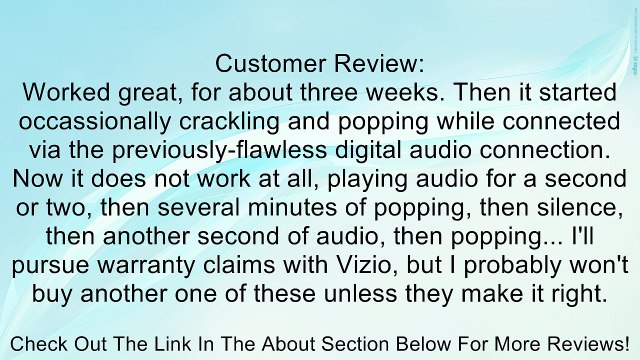 VIZIO S2920w-C0 29-inch 2.0 High Definition Sound Bar with Bluetooth Review