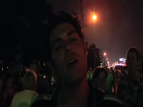 Franz Goovaerts cuts an ad for Walkin On The Blvd at the Candlelight vigil Elvis Week video