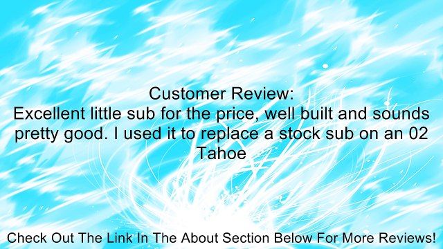 SSL SS8 SS 8-inch 400-watt SINGLE Voice Coil Subwoofer Review