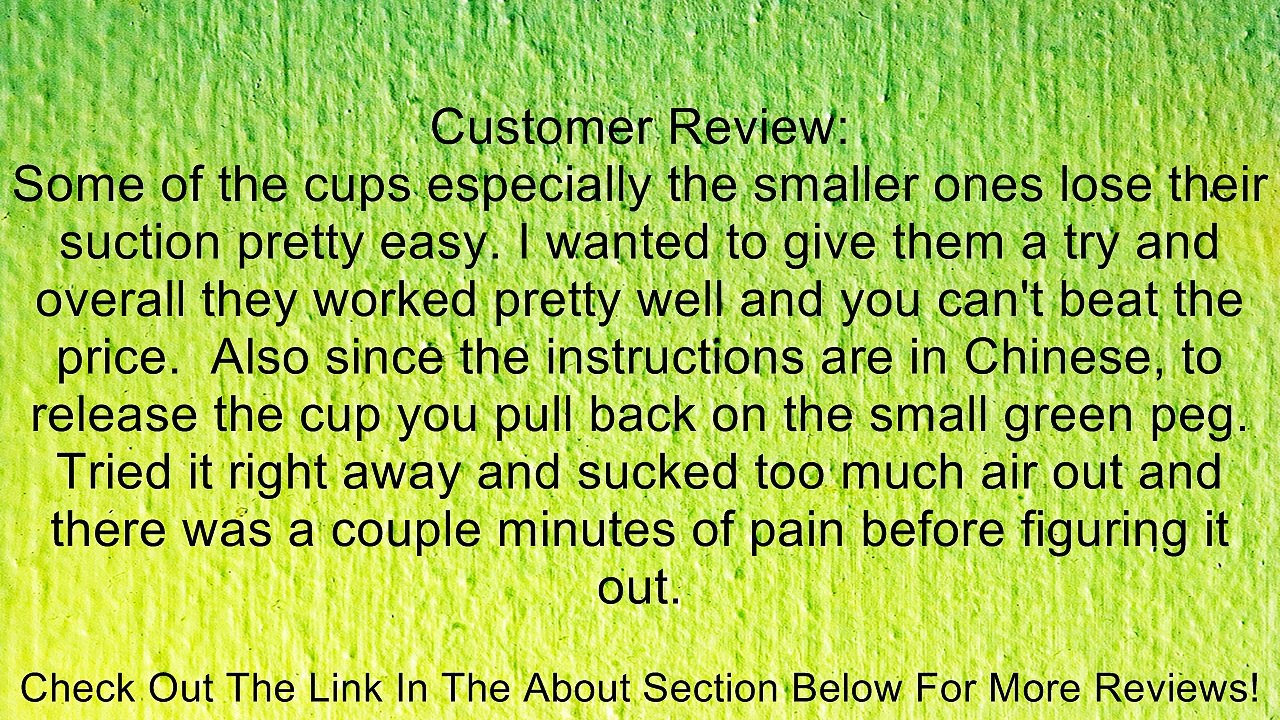 MECO(TM) Chinese Medical Body Cupping Massage Set 6 Cups Health Kit Review