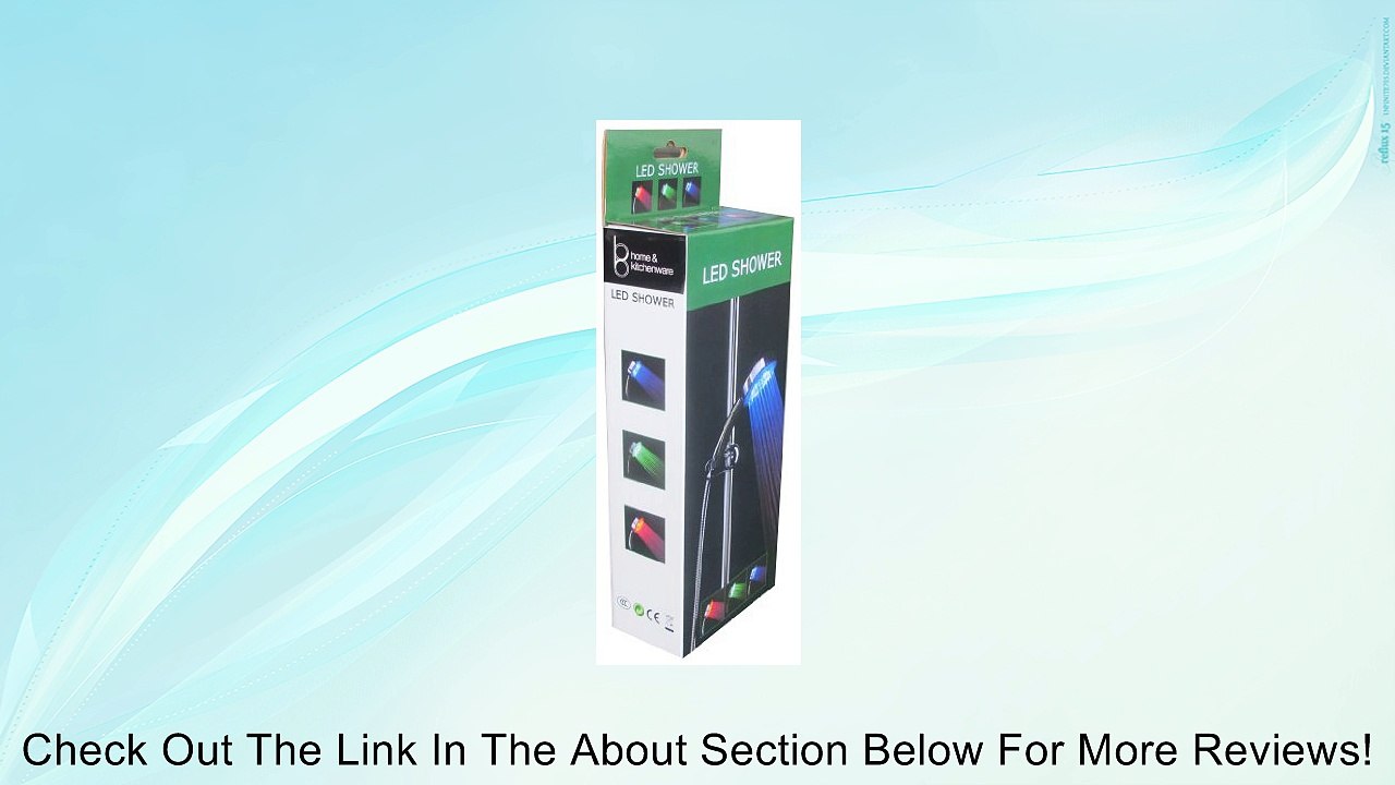 LED Hand Showerhead with 12 LEDs - Color Change Every Few Seconds - Rainbow Effect Hand Held Showerhead - Luxury Light-up Showerhead - Chrome Rainbow Effect Hand Showerhead - Easy-fit Showerhead - LED Rainbow Cascade Showerhead - Money Back Guarantee