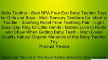Baby Teether - Best BPA Free Eco Baby Teether Toys for Girls and Boys - Multi Sensory Teethers for Infant to Toddler - Soothing Relief From Teething Pain - Light, Easy Grip Ring for Little Hands - Babies Love to Rattle and Chew When Getting Baby Teeth - M