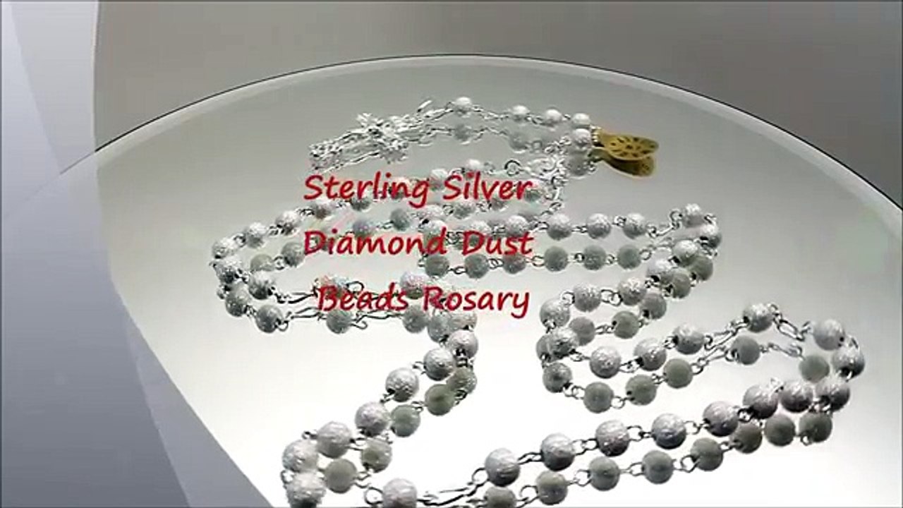 Sterling Silver Diamond Dust Beads Rosary