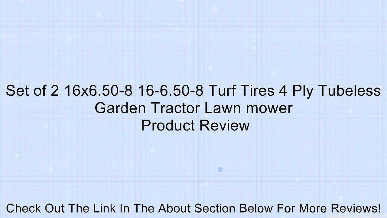 Set of 2 16x6.50-8 16-6.50-8 Turf Tires 4 Ply Tubeless Garden Tractor Lawn mower