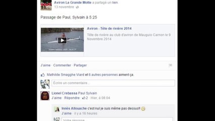 Aviron - Tête de rivière 2014 Ines