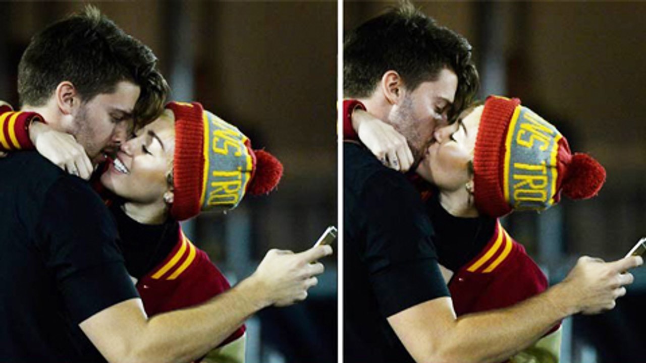 Miley Cyrus MAKING OUT With Patrick Schwarzeneg...