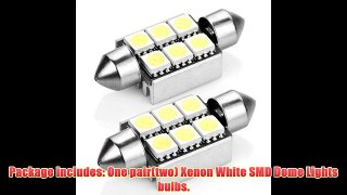 2x Euro Style Error Free Xenon White 6 LED 5050 SMD Bulb 6418 36mm for Car Trunk Door Dome
