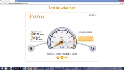 TEST DE VELOCIDAD DE JAZZTEL 200 MEGAS FIBRA