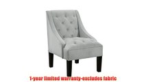 Skyline Furniture Tufted Swoop Arm Chair in Velvet Light Grey