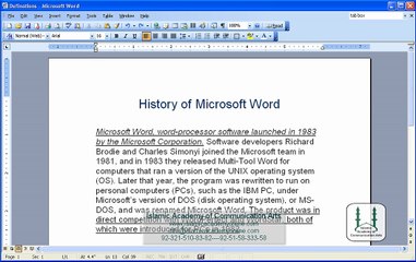 00- MS Office 2003 Complete Training by Islamic Academy of Communication Arts