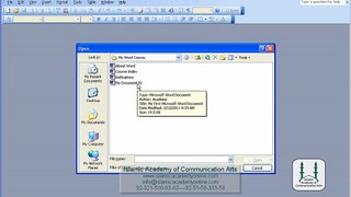 00- MS Office 2003 Complete Training by Islamic Academy of Communication Arts