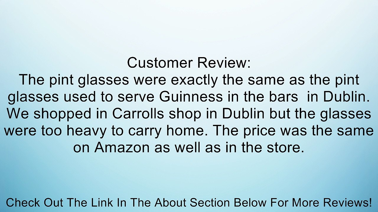 Guinness Logo Pint Glass with Embossed Harp (20oz Official Glass) Review
