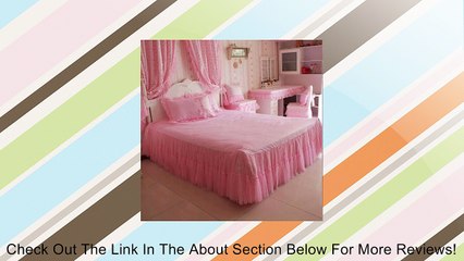 FADFAY,Korean Style Pink Bedding Set,Flower Bedding,Lace Ruffle Bet Sheets Set,Rustic Rural Bedding Set,Twin Queen Size