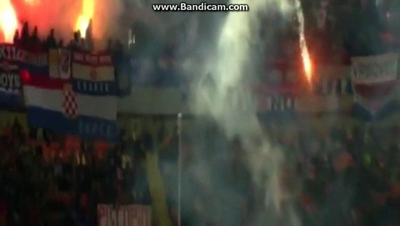Italy vs Croatia 1-1 Match Stopped Because of Fireworks Flames and Chaos