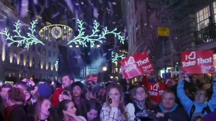 Take That turn on the Regent Street Christmas lights