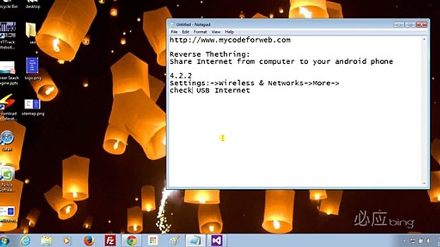 How to Reverse Tethering without rooting,share computer internet to android