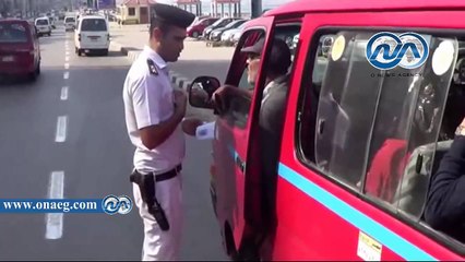 حملة مرورية على طريق الكورنيش بالإسكندرية