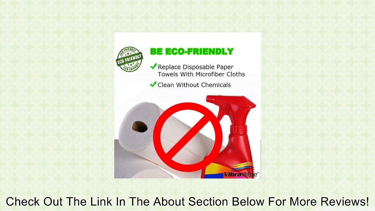 VIBRAWIPE MICROFIBER CLOTH - Pack of 8 Pieces Microfiber Cleaning Cloths, HIGH ABSORBENT, LINT-FREE, STREAK-FREE, Kitchen Cloth, Kitchen Towel, Drying Cloth, Microfiber Towel, For Kitchen, For Car, For Windows, Cleans Without Chemicals, All-Purpose Househ