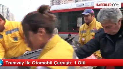 Otomobil, Tramvay Yoluna Girdi; 1 Yaralı