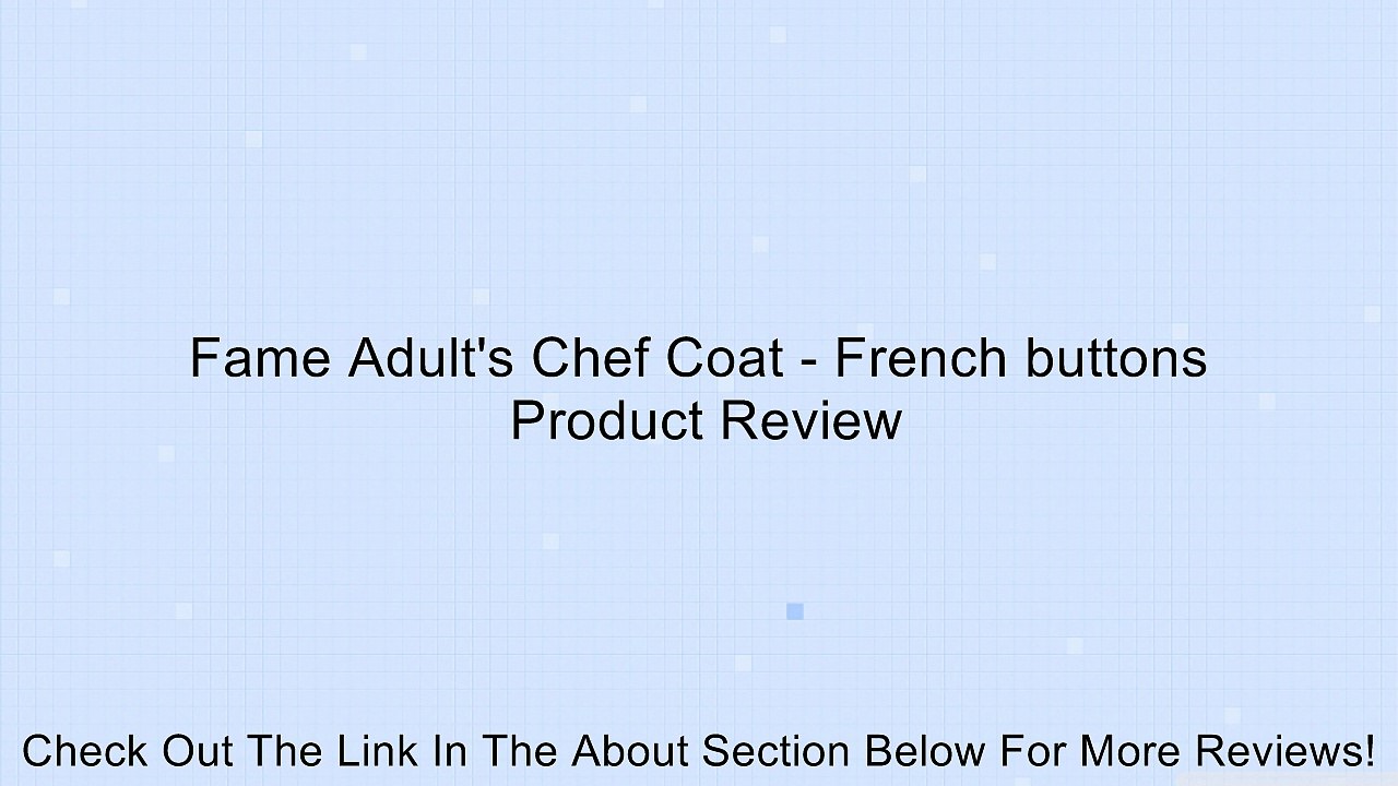 Fame Adult's Chef Coat - French buttons Review