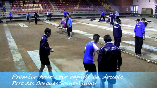 Premier tour, tir rapide en double, Saint-Vulbas contre Port-des-Barques, Sport Boules, J4 Elite 2014 2015