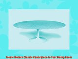 Mid Century Modern Eero Saarinen Tulip Style Oval 78 x 47 Carrara Marble Di