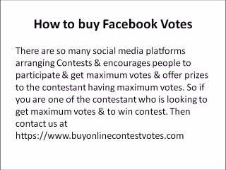 How to Buy Facebook Votes