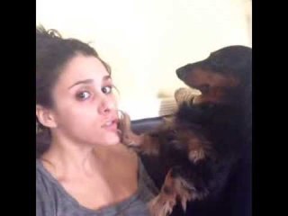 My dog lovvvves my singing!: Brittany Furlan's Vine #516